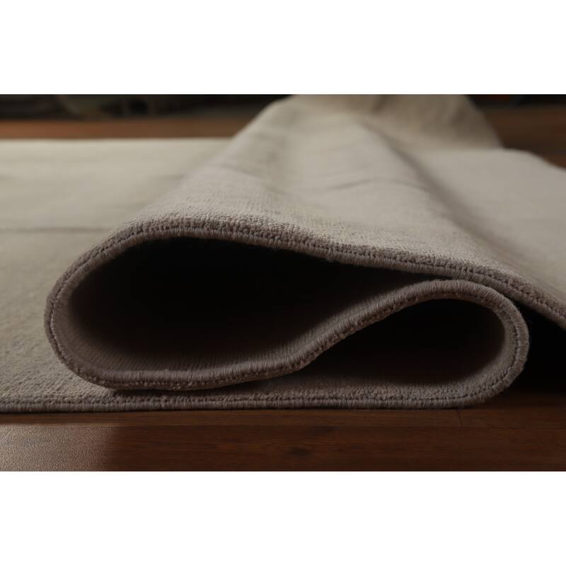 Hand Knotted Oriental 100% Wool Carpet Modern Solid Green Gabbeh Area Rug - 13' 2'' X 10' 3''