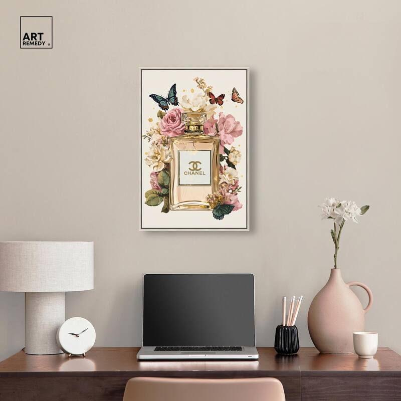 Glam Bloom Butterfly Perfume Canvas by Art Remedy