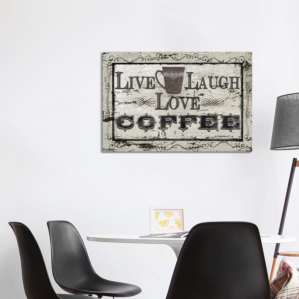 iCanvas "Live, Laugh, Love, Coffee" by Carol Robinson Canvas Print