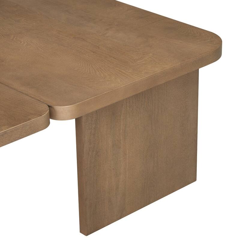 Modern Minimalist Rectangle Coffee Table with Splicing Design, Multifunctional Combination Table for Living Room