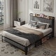 preview thumbnail 15 of 16, Versatile Metal Platform Bed with Advanced Charging Feature and Stylish Headboard