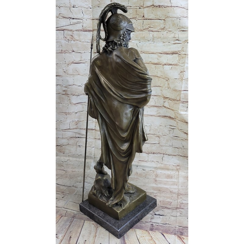 King Leonidas Achilles Hercules Greek Spartan Warrior Bronze Statue Sculpture Figure Dalou 26 Inches X 10 Inches