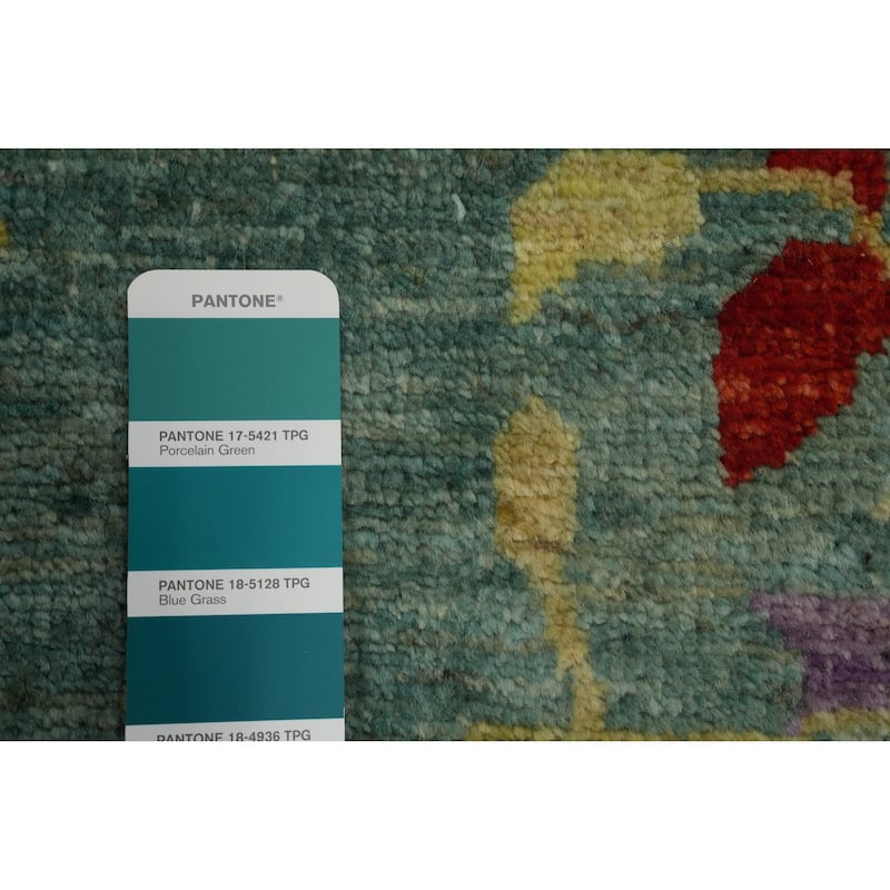 Hand Knotted Traditional Wool Yellow Floral Area Rug - 11' 9'' X 11' 8''