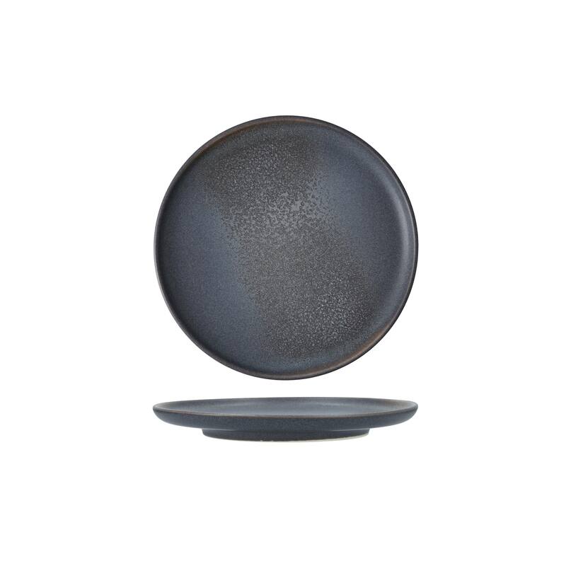 Cloud Terre Iceland Stoneware, 8.5" Coupe Salad Plate (Set of 4) - 8.5" Coupe Bowl - Volcanic Grey - 4 Piece