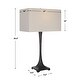 preview thumbnail 3 of 6, Tapered Cast Iron Table Lamp with Rectangular Shade - 29.5" - Black and Cream