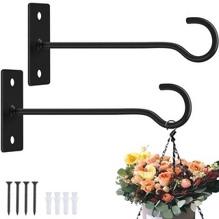 2 Pack Iron Wall-Mounted Plant Hook, Indoor/Outdoor, 6", Narrow Base - Bed  Bath & Beyond - 42467553