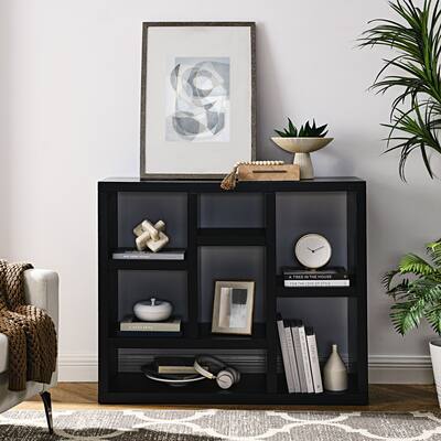 Floor Standing Bookshelf,Open Wooden Open Shelf Bookcase,Freestanding Display Storage Cabinet with 7 Cube Storage Spaces