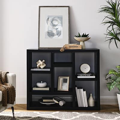 Freestanding Display Storage Cabinet with 7 Cube Storage Spaces,Floor Standing Bookshelf,Open Wooden Open Shelf Bookcase