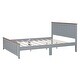 preview thumbnail 6 of 8, Queen Size Wood Platform Bed Wooden Slat Support, Vintage Simple Bed Frame with Rectangular Headboard and Footboard, White