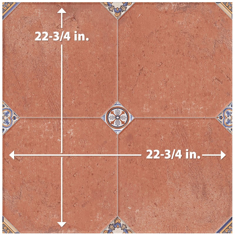 Merola Tile Manises Decor Cuero 22-3/4" x 22-3/4" Porcelain Floor and Wall Tile