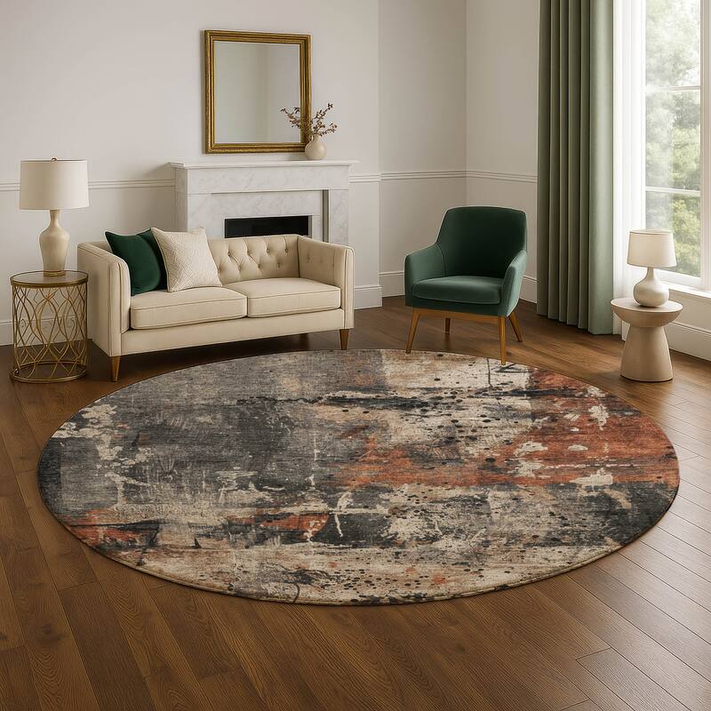 Premium Washable Super Soft Abstract Modern Mayfield Rug - 8' x 8' - Taupe