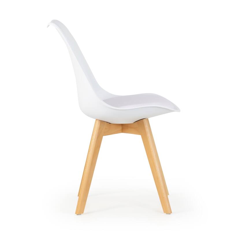 Set of 4 Balint White Cushioned Plastic Dining Chairs