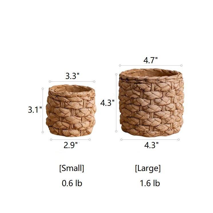 RusticReach Grass Woven Looking Cement Planter - [B]-Large