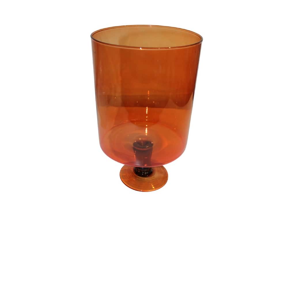 Glass Goblet Vase - 13.25" - Translucent Orange
