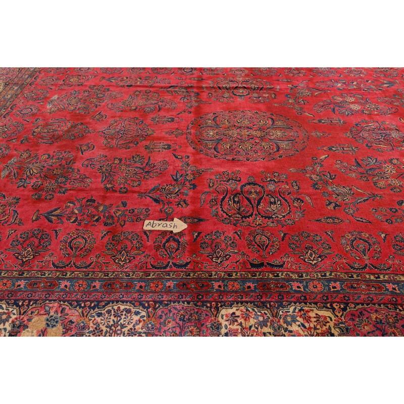Pre-1900 Antique Sarouk Mohajeran Persian Rug Hand-Knotted Wool Carpet - 10'1"x 13'5"