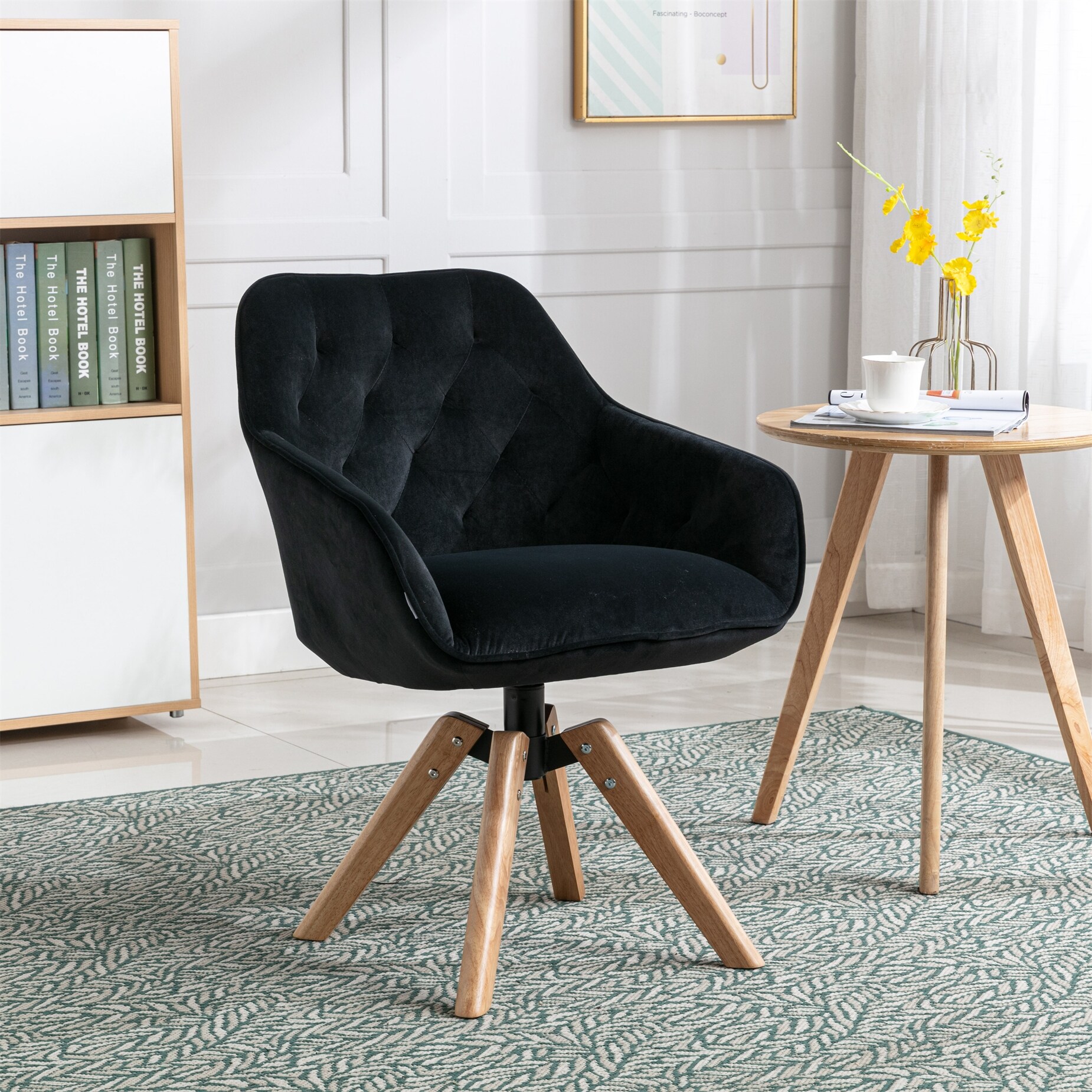 Upholstered armless hotsell desk chair