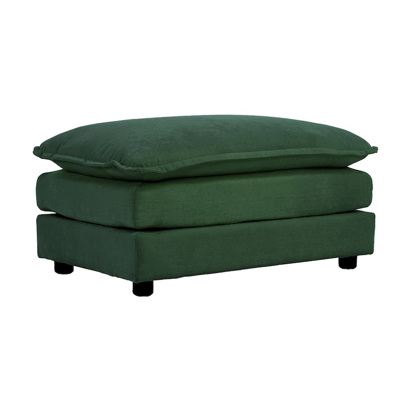 GDFStudio - Jimmy Chenille L-Shaped 3 Seater Sofa and 1 Ottoman with Pillow