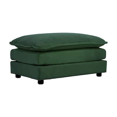 Green Chenille Fabric Ottomans Footrest for Sofa Combination