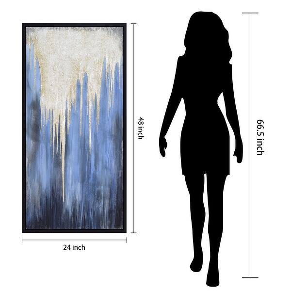 Snowy Drip 1 Textured Metallic Hand Painted Framed Wall Art by Martin