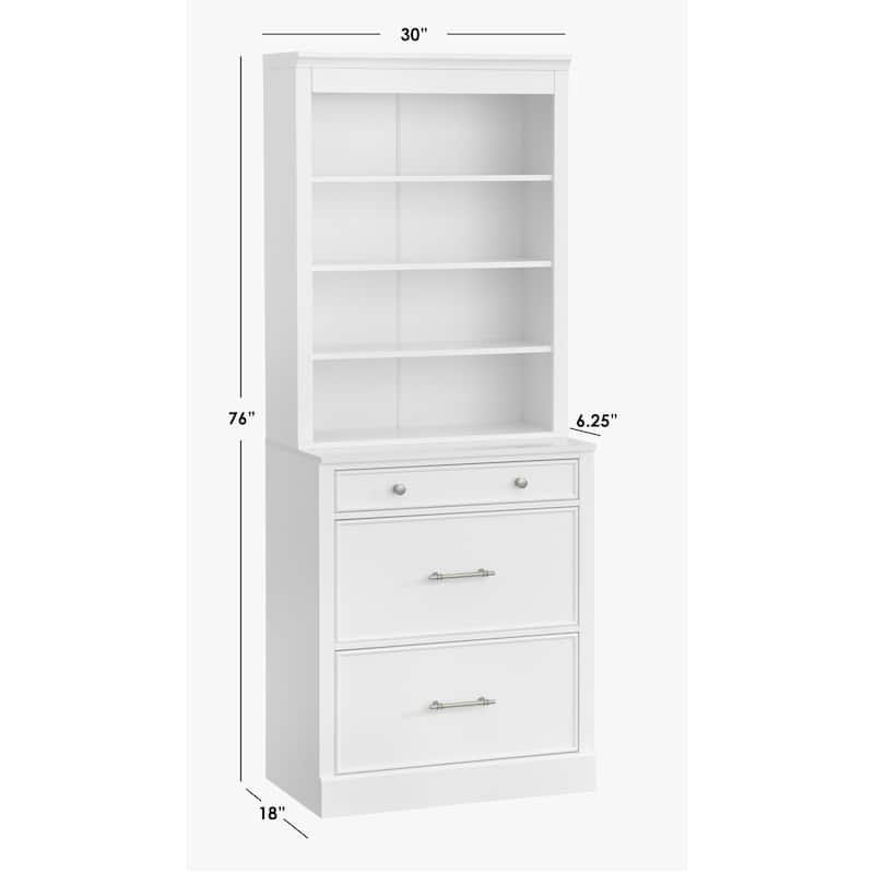 Lifestorey Monza 2-Piece Modular Bookcase with Drawers