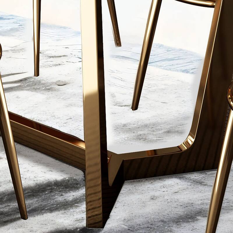 Furniture of America Mave Modern 71-inch Ceramic Top Dining Table with Metal Base