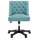preview thumbnail 2 of 9, SAFAVIEH Soho Tufted Linen Swivel Adjustable Office Chair - 25.2" x 27.2" x 33.9"