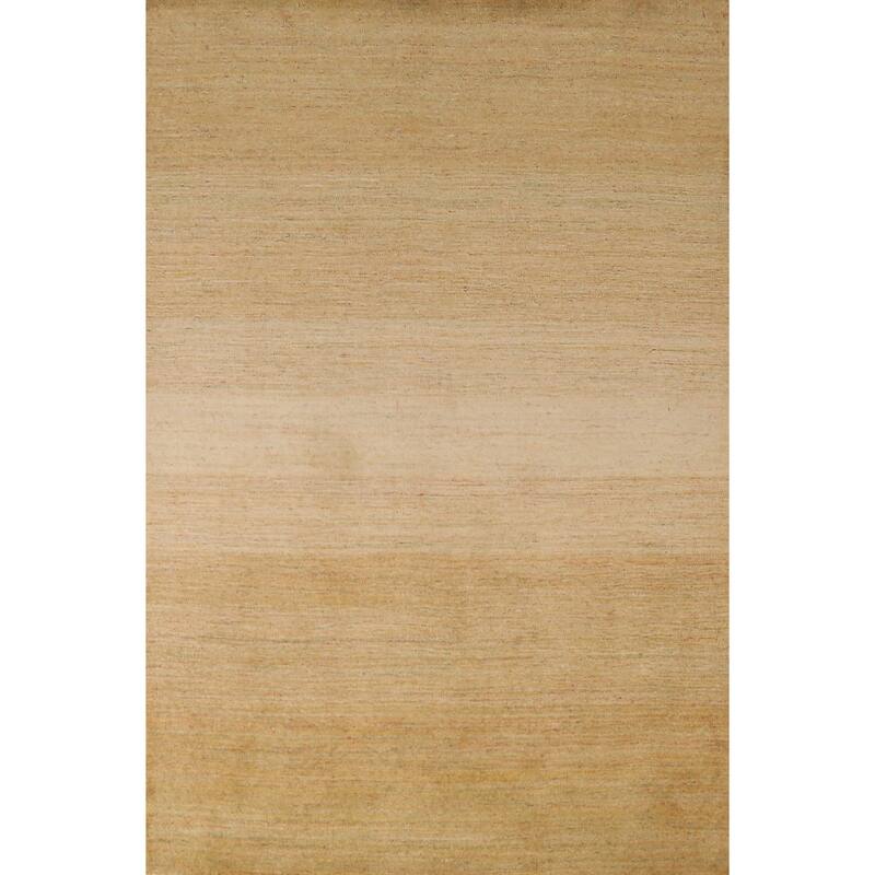 Contemporary Gold Gabbeh Indian Area Rug Handmade Wool Carpet - 5'3" x 7'7"