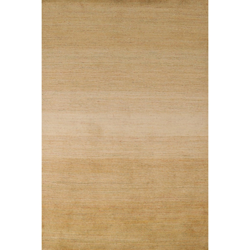 Contemporary Gold Gabbeh Indian Area Rug Handmade Wool Carpet - 5'3" x 7'7"