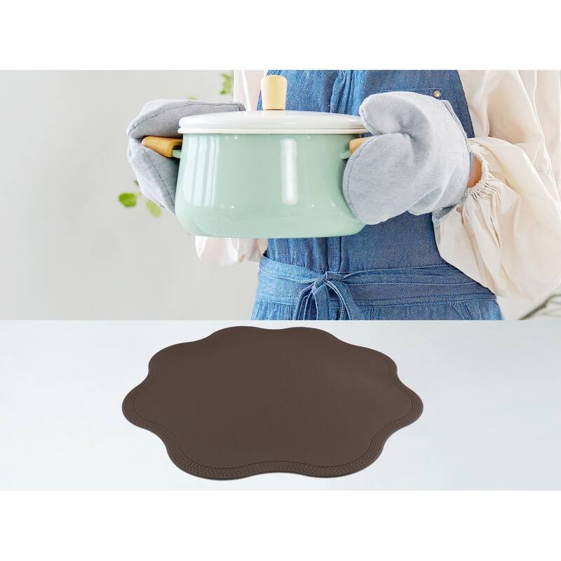Placemat Set of 6 Faux Leather Placemats for Kitchen Dining Table Decor, Table Placemats Wipeable Table Mat - 15*15in