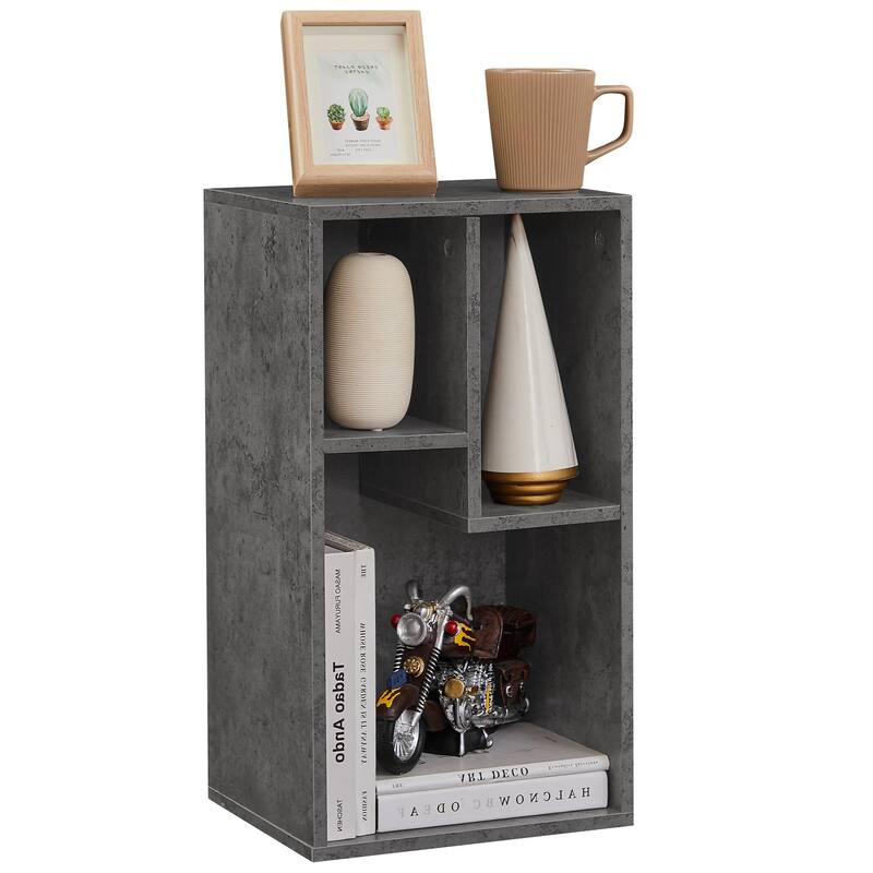 3-Shelf Cube Bookcase – Industrial Storage Bookshelf for Bedroom & Living Room