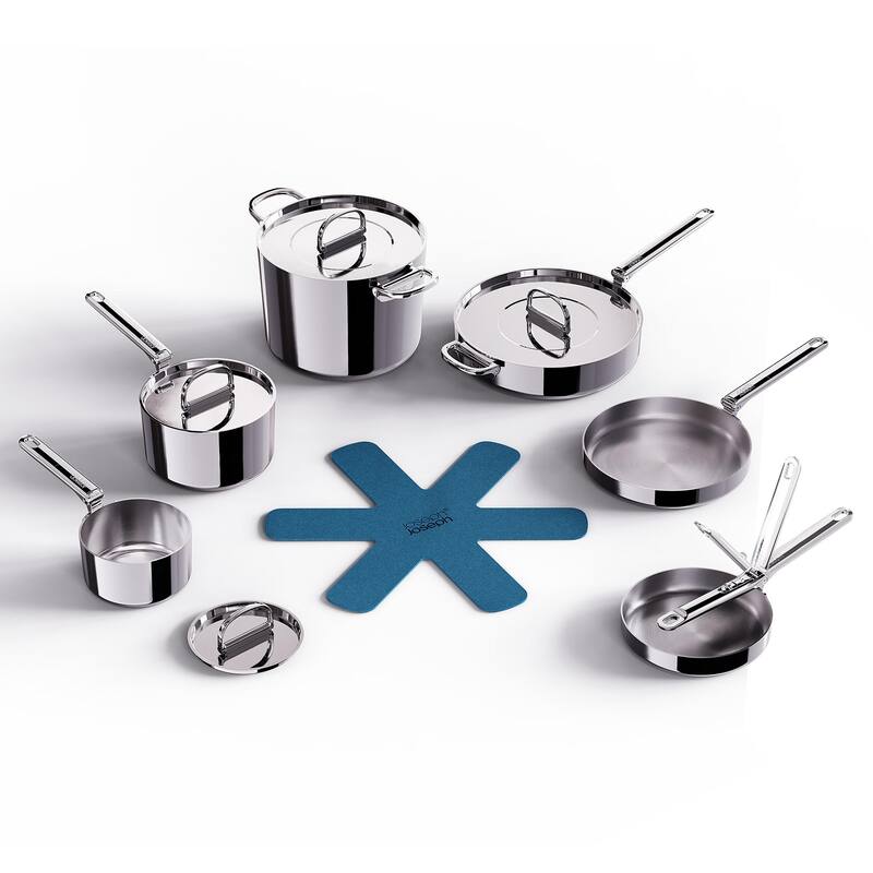 Joseph Joseph Space Steel 10-piece Stainless Steel Cookware Set with Folding Handles