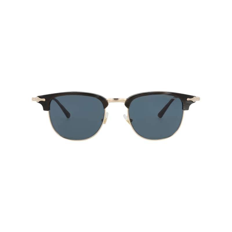 Montblanc Square-Frame Metal Sunglasses - Grey Gold Blue - Multi - Blue Lens