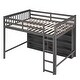 preview thumbnail 7 of 28, Full Size Loft Bed with 8 Open Storage Shelves and Built-in Ladder, Gary