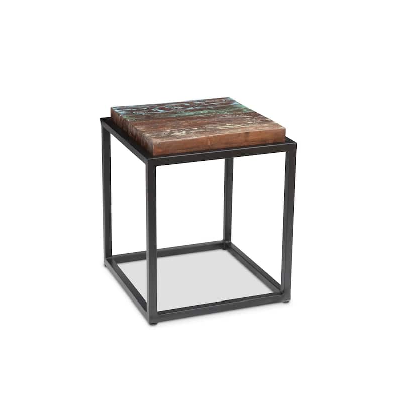 Assam End table with reclaimed wood top