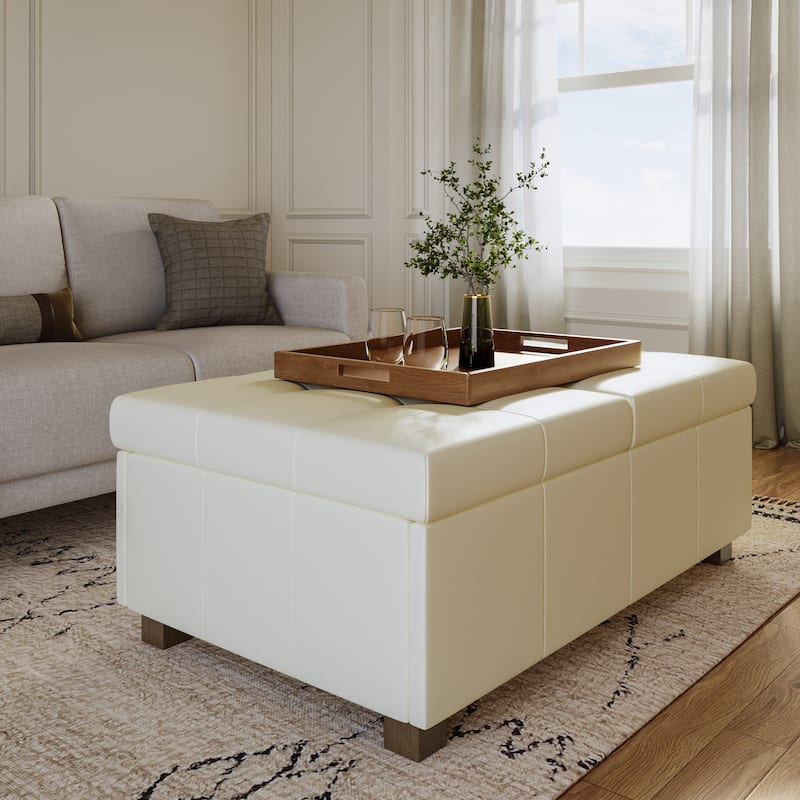 Antonio Deluxe Extra Large Storage Ottoman - White