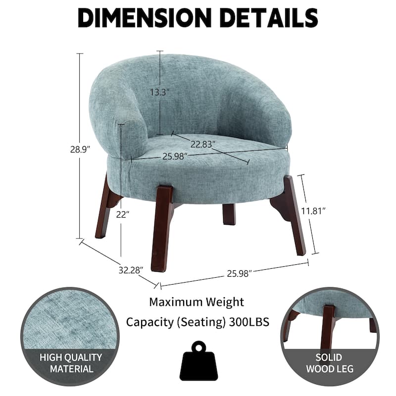 XINMICS Modern Accent Chair Upholstered Armchair for Living Room, Bedroom