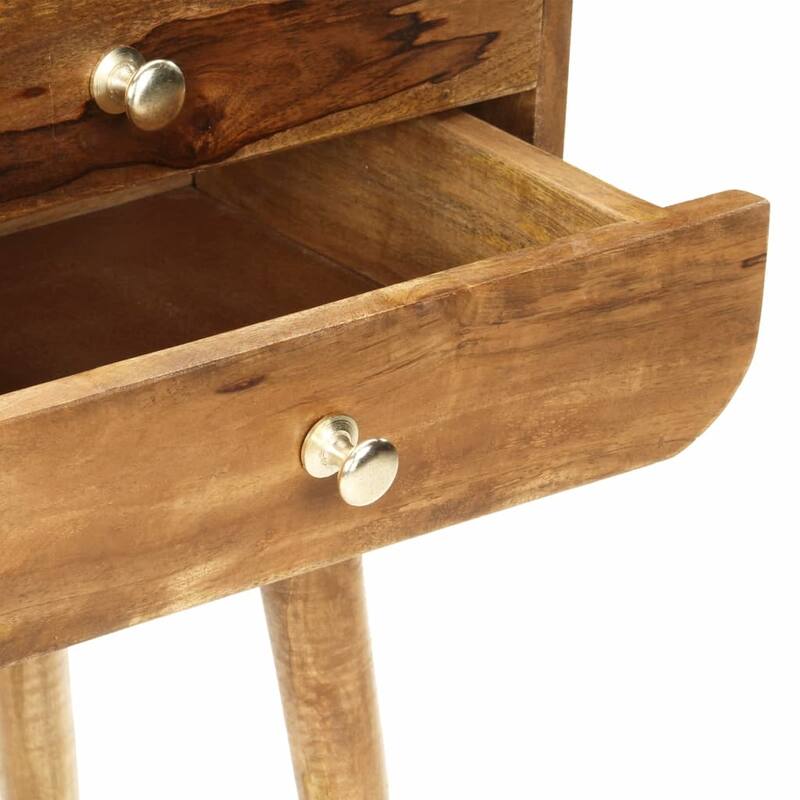 vidaXL Bedside Cabinet 16.9"x11.8"x22.8" Solid Mango Wood