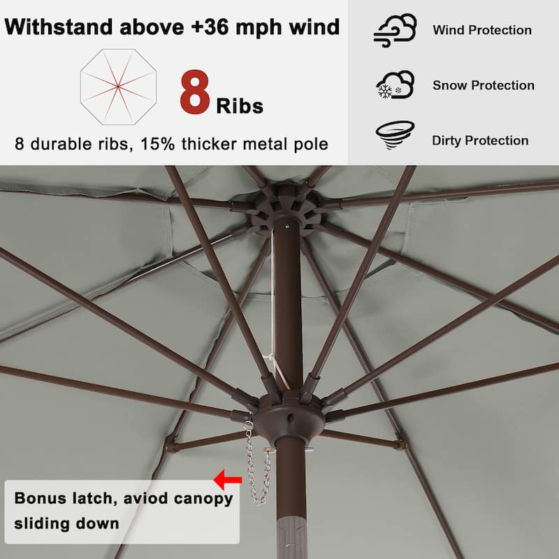 ABCCANOPY 10FT Outdoor Table Market Umbrella Tilt and Crank for Garden
