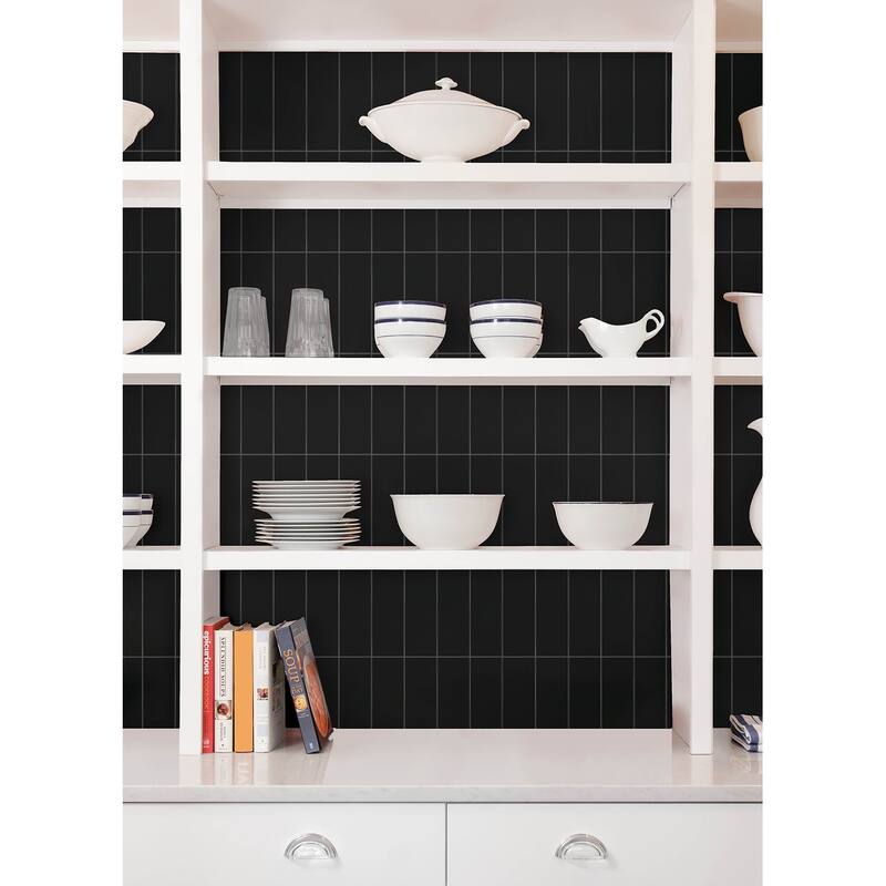 Subway Black Peel and Stick Luxury Wall Tiles