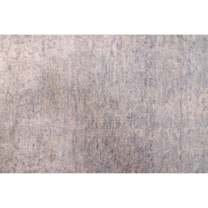 ECARPETGALLERY Hand-knotted Legacy Light Denim Blue Silk, Wool Rug - 4'0 x 10'3