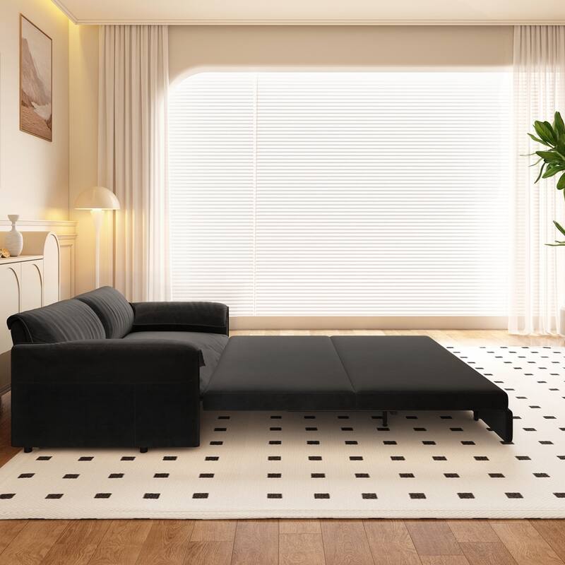 Convertible Sleeper Sofa Multi-Functional Velvet Loveseat Bed