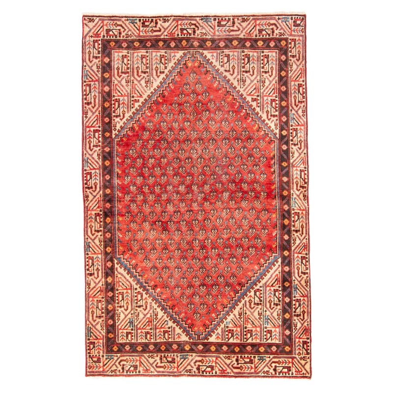 ECARPETGALLERY Hand-knotted Andelz Red Wool Rug - 3'10 x 6'0
