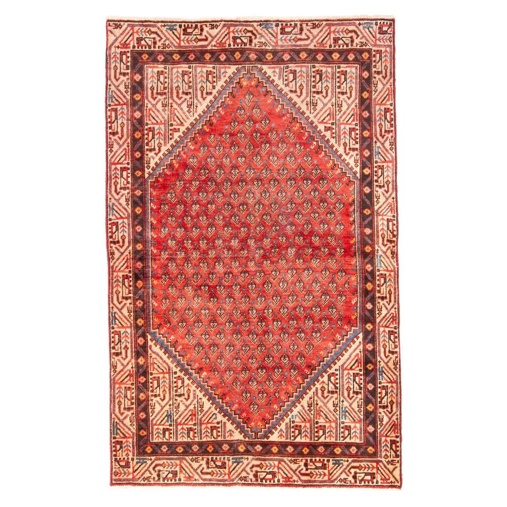 ECARPETGALLERY Hand-knotted Andelz Red Wool Rug - 3'10 x 6'0