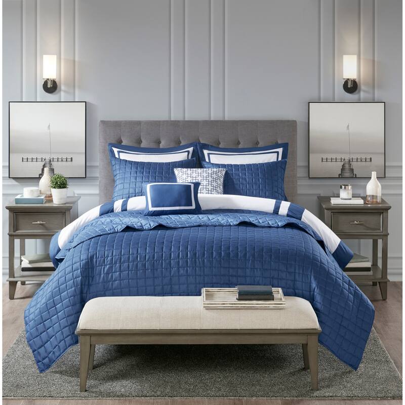 GDF Studio - Heritage 8-Piece Comforter and Quilt Set Collection with Decorative Pillows