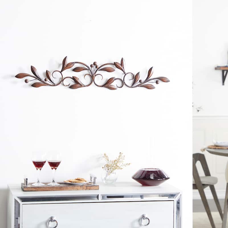 Brown Metal Leaf Wall Decor