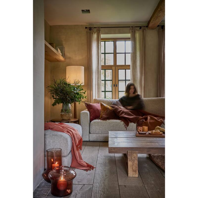 Large Blown Glass Vase - 11.75" - Amber