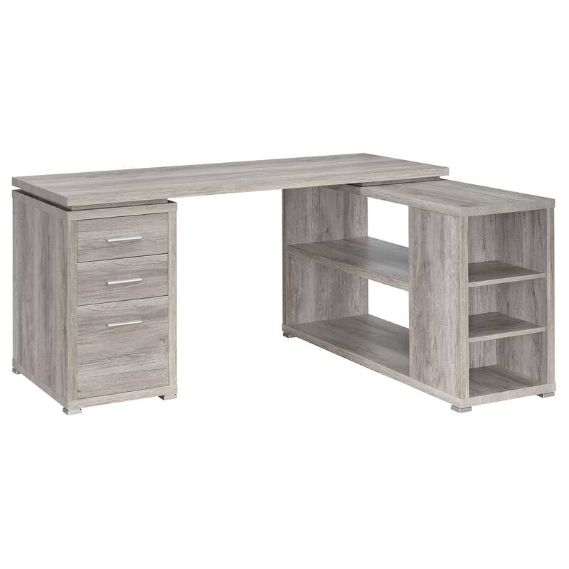 Yvette 60-inch 3-Drawer L-Shape Computer Desk - Grey Driftwood