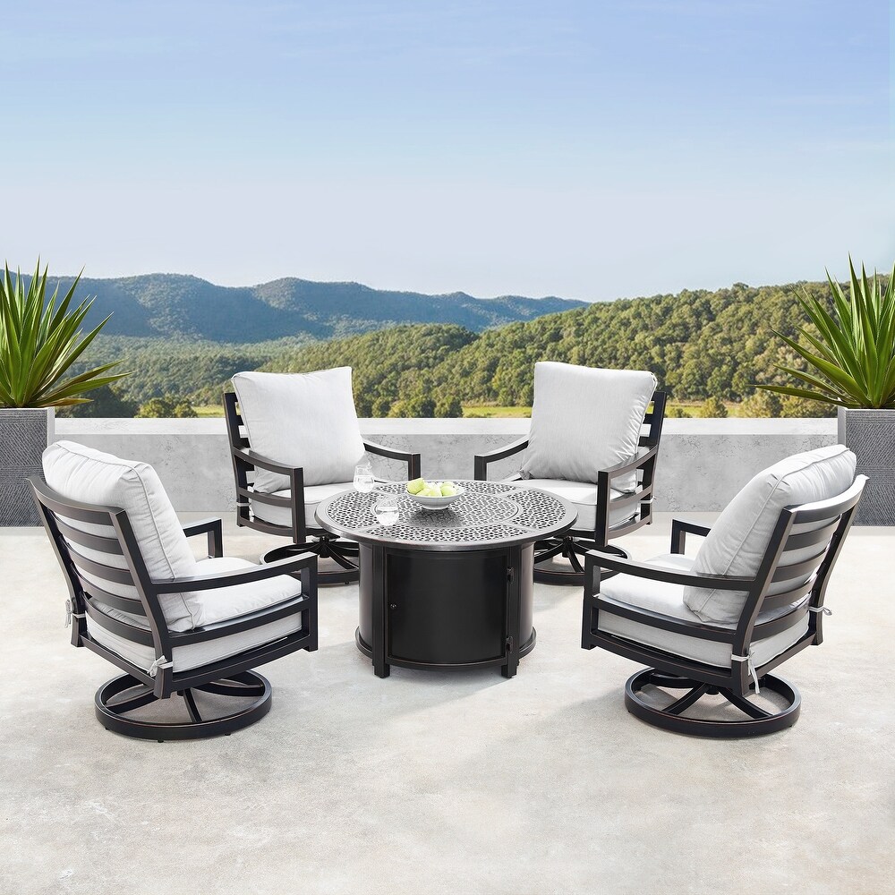 fire pit furniture set swivel chairs