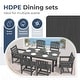 preview thumbnail 8 of 10, 7-Piece HDPE Outdoor Dining Set 66.9''L Table with 6 Chairs