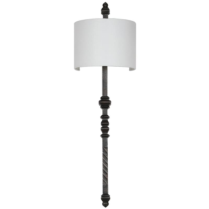 SAFAVIEH Lighting Camisha 1-Light Silver Black Wall Sconce - 12"x9"x40" - Silver/Black - 12Wx9Dx40H